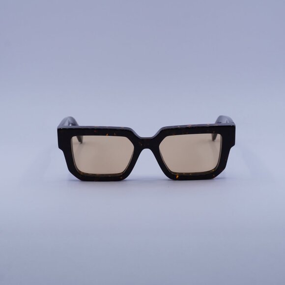 Off-White OERI146 SILVERSTONE 6062 Sunglasses Havana Square Frame, Camel Lenses - Picture 3 of 12